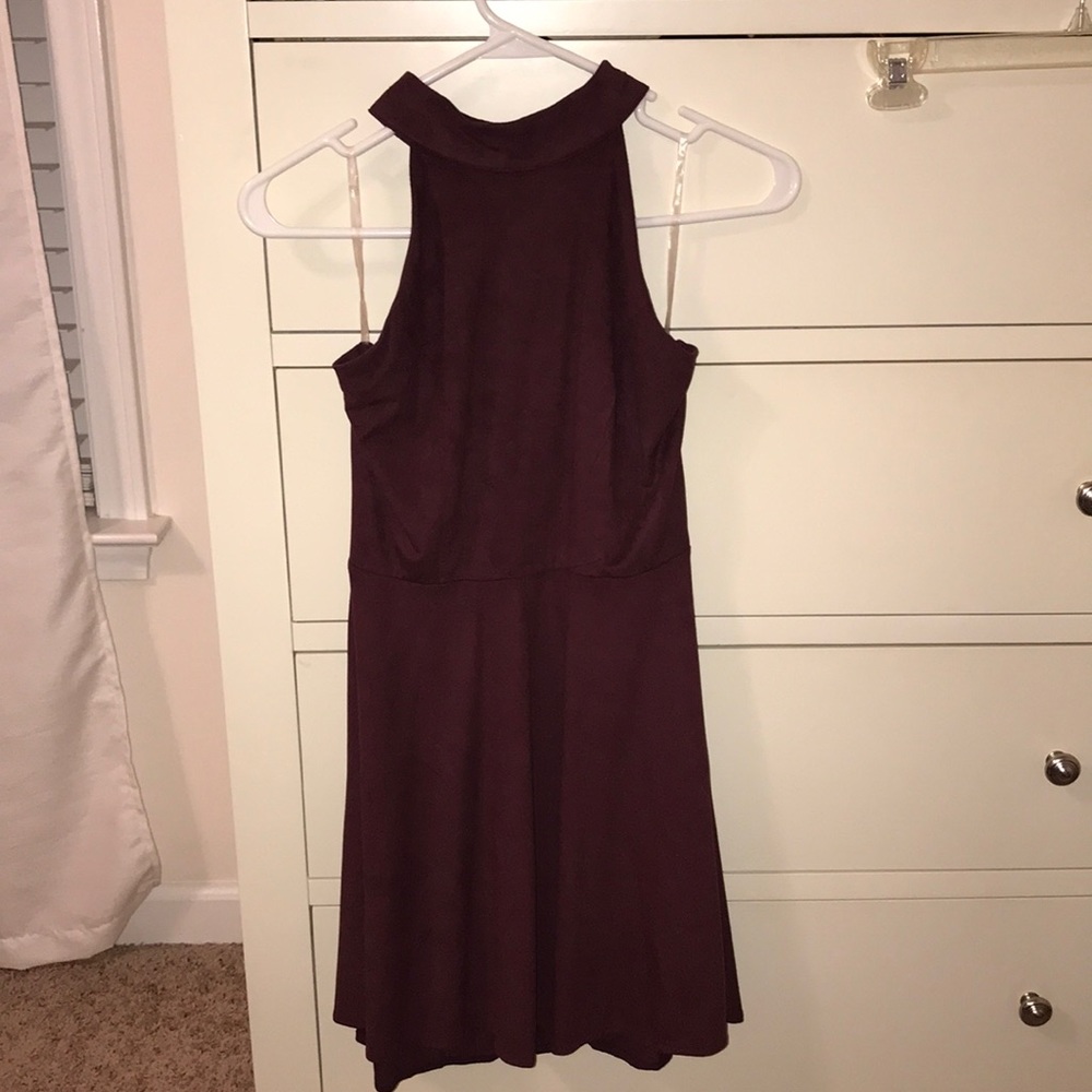 Mock neck sued dress